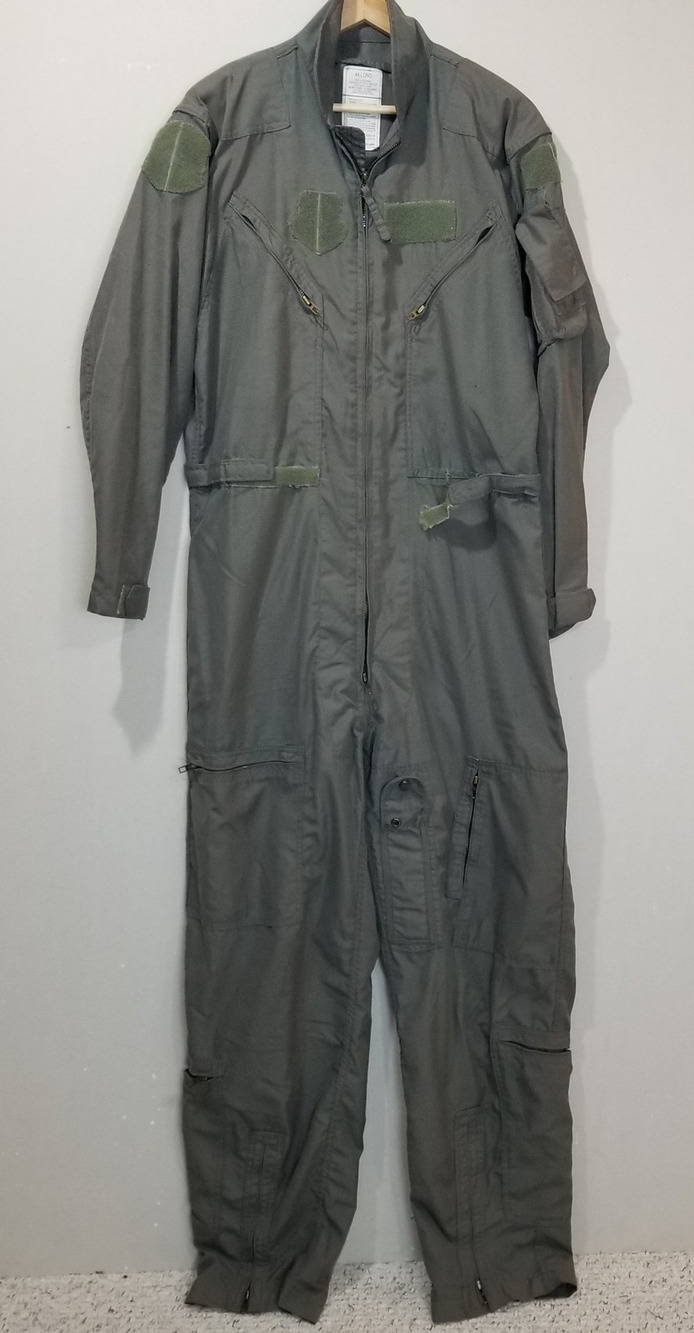 U.S. Military Flight Suit Coveralls Mens 44L Green Flyers CWU-27/P Aramid FR